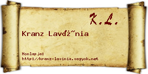 Kranz Lavínia névjegykártya