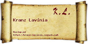 Kranz Lavínia névjegykártya